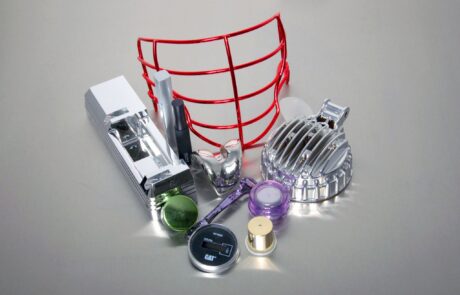 Decorative metalized finish applied to molded packaging part Decorative metalized finish applied to molded packaging parts